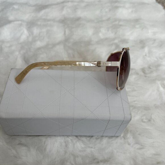 Dior Women's Gold Aviator Sunglasses - Picture 3 of 4